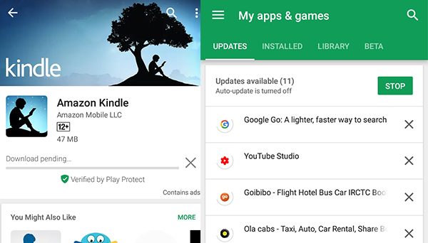 Google PlayStore multiple downloads