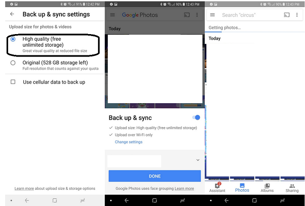 How to automatically backup the photos on an Android phone