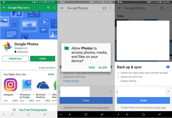 automatically backup the photos on an Android phone