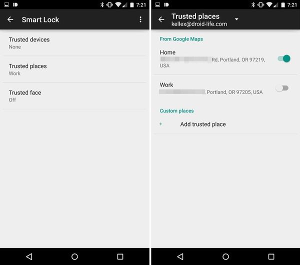 How to add a Trusted Place to Android Smart Lock