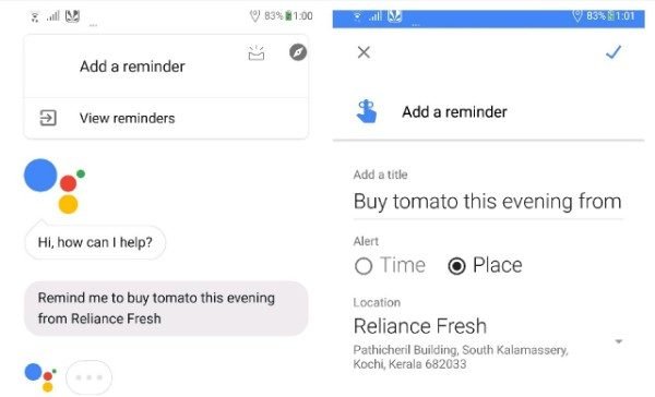 Set Reminder using Google Assistant