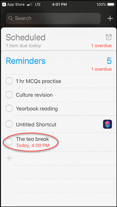 Add Reminder in Iphone