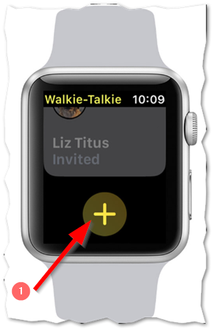 Add contact using the plus icon on Apple Watch