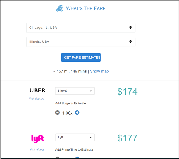 Compare Uber Pricing