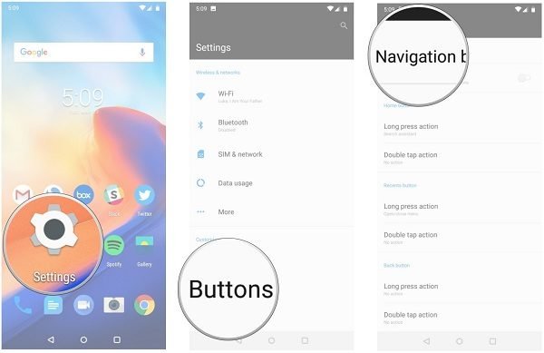 navigation gesture in android pie